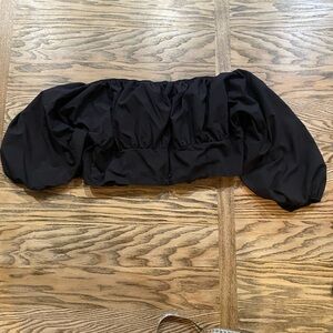 PrettyLittleThing Black Gathered Top